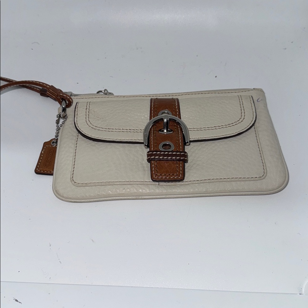 Coach pebbled leather wristlet